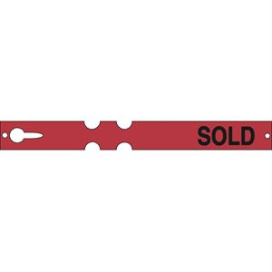 Picture of 7" X 3/4" FASTLOCK RED SOLD LABELS 